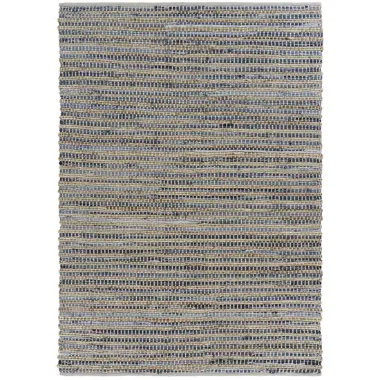 Blue and Beige Striped Area Rug Photo 6