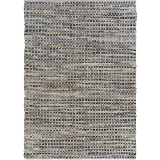 Blue and Beige Striped Area Rug Photo 1