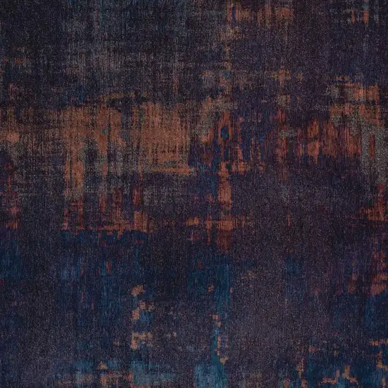 Blue and Brown Abstract Non Skid Area Rug Photo 5