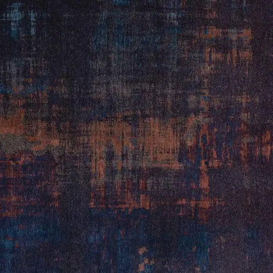 Blue and Brown Abstract Non Skid Area Rug Photo 5