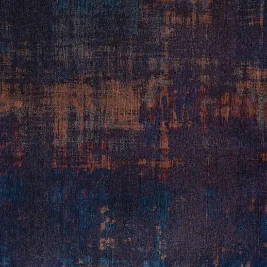 Blue and Brown Abstract Non Skid Area Rug Photo 5