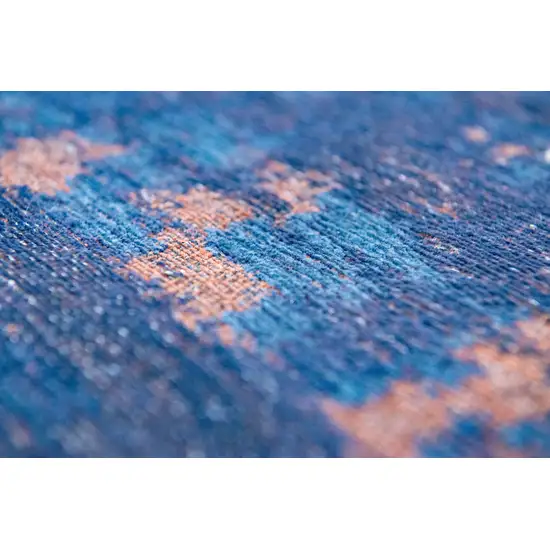 Blue and Brown Abstract Non Skid Area Rug Photo 8