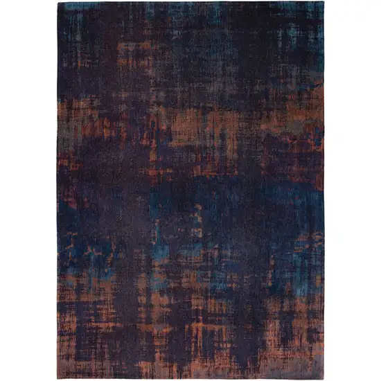 Blue and Brown Abstract Non Skid Area Rug Photo 6