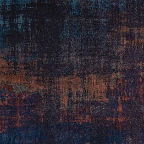 Blue and Brown Abstract Non Skid Area Rug Photo 5