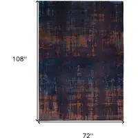 Photo of Blue and Brown Abstract Non Skid Area Rug
