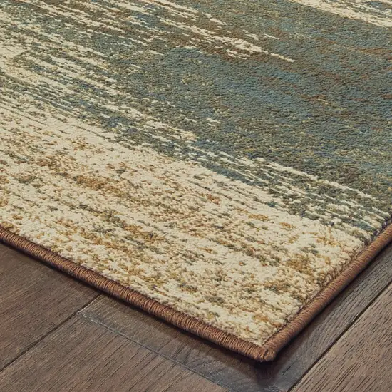 Blue and Brown Distressed Area Rug Photo 7