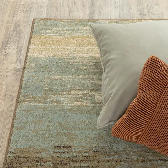 Blue and Brown Distressed Area Rug Photo 8