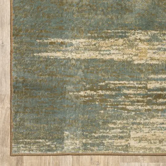 Blue and Brown Distressed Area Rug Photo 3