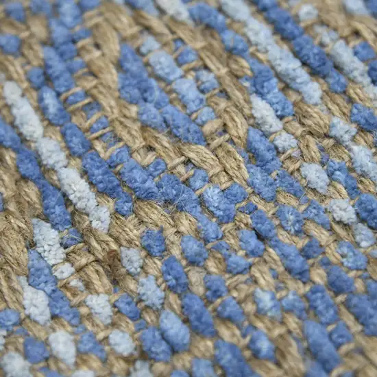 Blue and Brown Geometric Flatweave Handmade Area Rug Photo 9