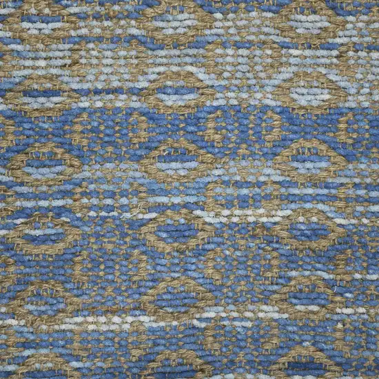 Blue and Brown Geometric Flatweave Handmade Area Rug Photo 8