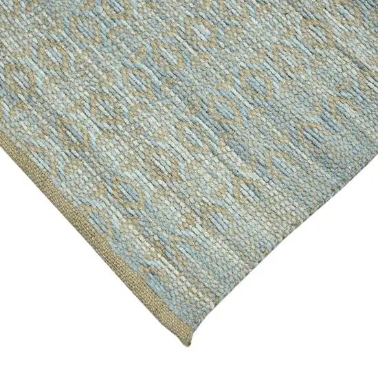 Blue and Brown Geometric Flatweave Handmade Area Rug Photo 4