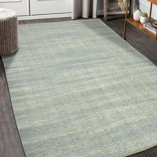 Blue and Brown Geometric Flatweave Handmade Area Rug Photo 6