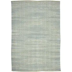 Photo of Blue and Brown Geometric Flatweave Handmade Area Rug