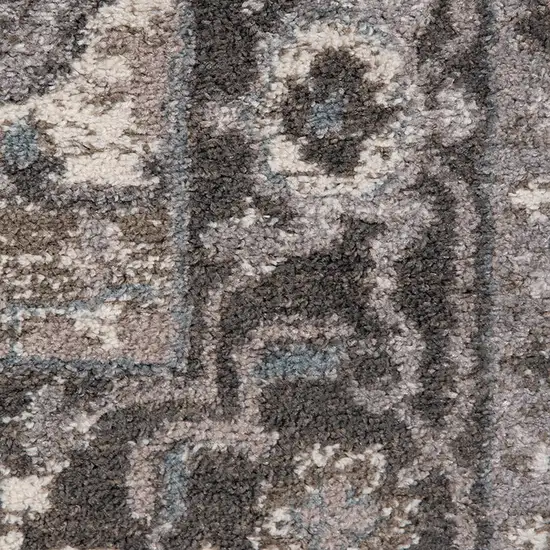 Blue and Brown Medallion Power Loom Area Rug Photo 7