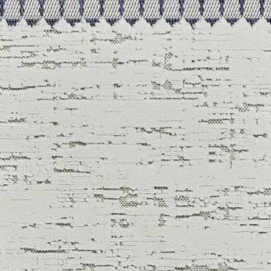 Blue and Cream Abstract Distressed Indoor Outdoor Area Rug Photo 9