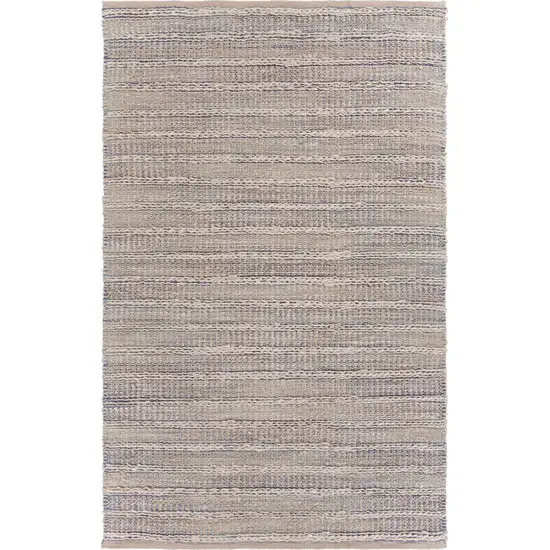 Blue and Cream Braided Jute Area Rug Photo 1