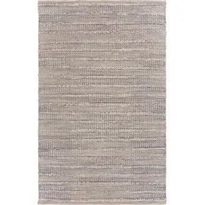 Photo of Blue and Cream Braided Jute Area Rug