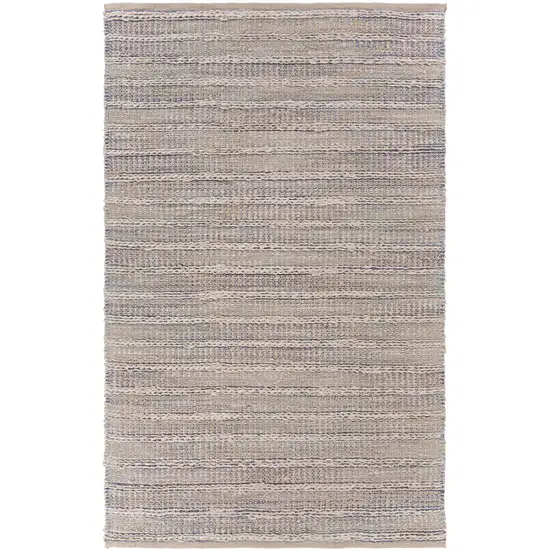 Blue and Cream Braided Jute Area Rug Photo 2