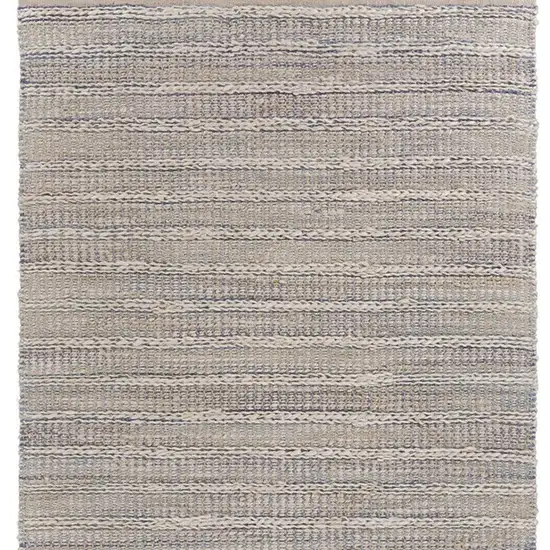 Blue and Cream Braided Jute Area Rug Photo 8