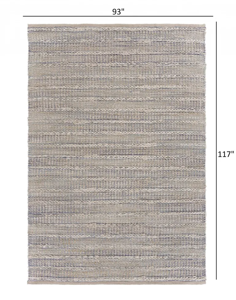 Blue and Cream Braided Jute Area Rug Photo 4