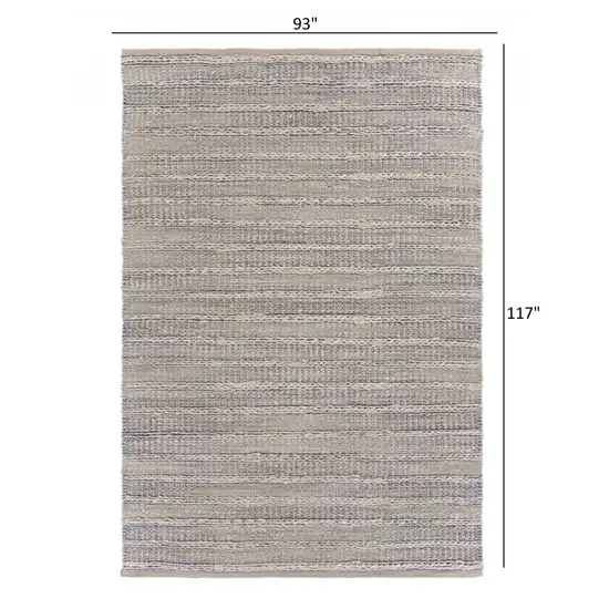 Blue and Cream Braided Jute Area Rug Photo 4