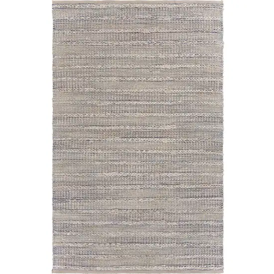 Blue and Cream Braided Jute Area Rug Photo 1