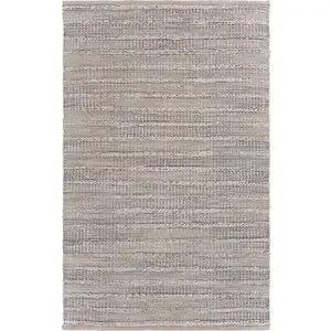 Photo of Blue and Cream Braided Jute Area Rug