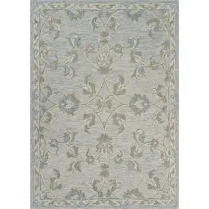 Photo of Blue and Cream Filigree Area Rug