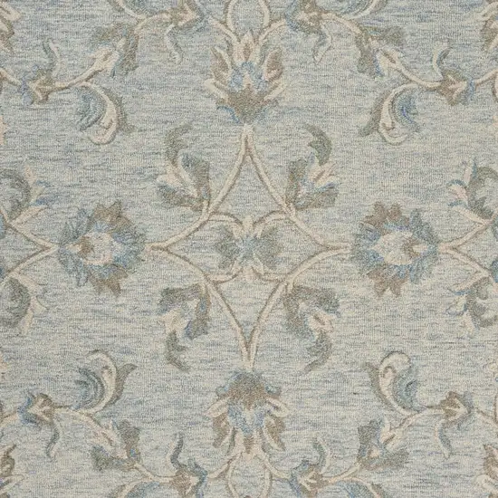 Blue and Cream Filigree Area Rug Photo 2