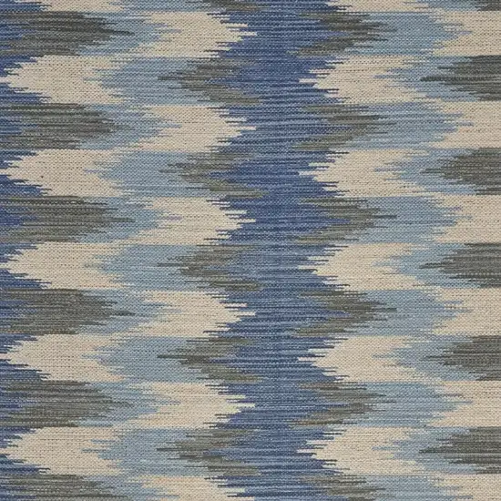 Blue and Ivory Flatweave Handmade Area Rug Photo 4