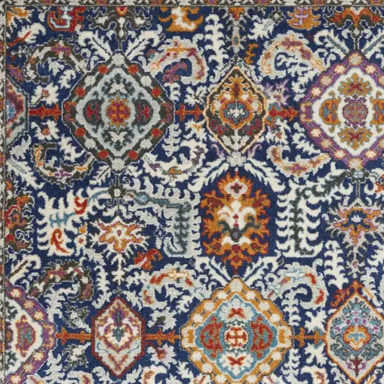 Blue And Ivory Oriental Area Rug Photo 7