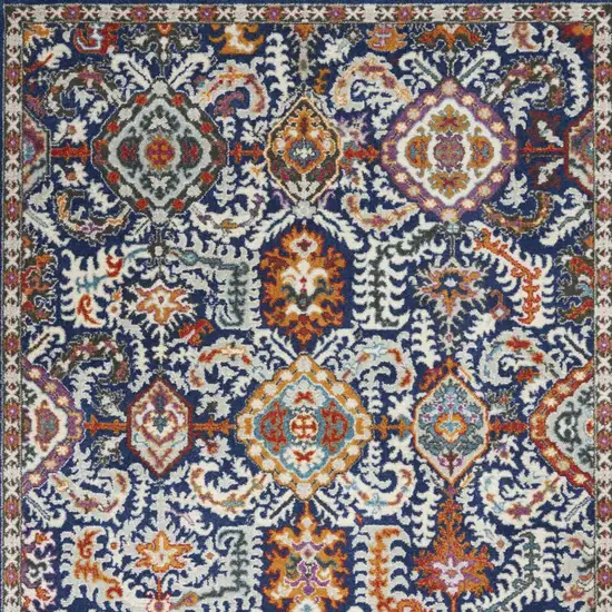 Blue And Ivory Oriental Area Rug Photo 8