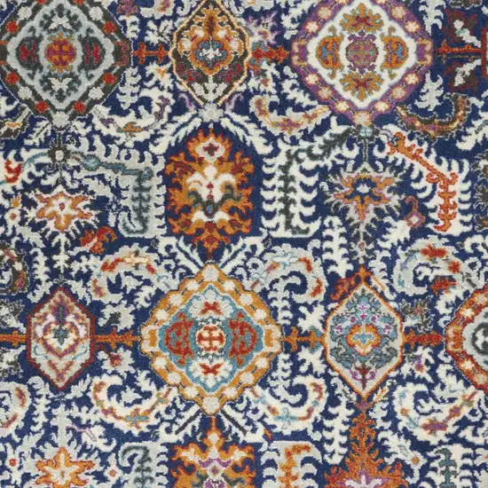 Blue And Ivory Oriental Area Rug Photo 7