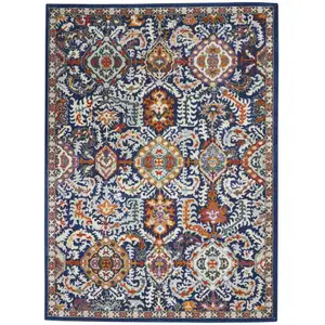 Photo of Blue and Gold Intricate Area Rug