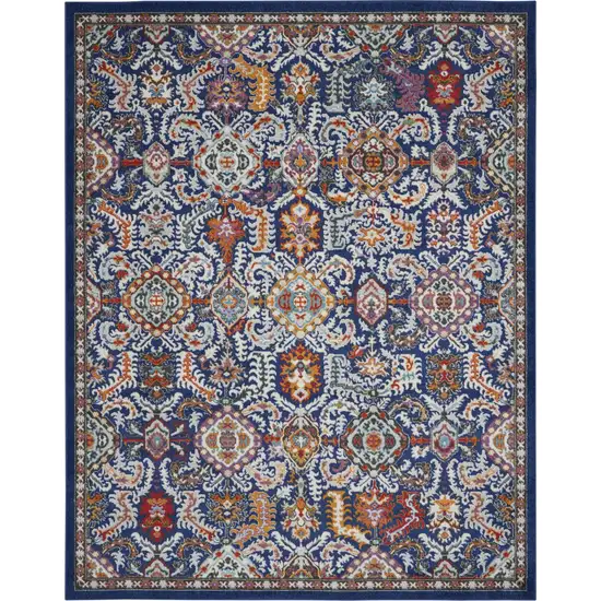 Blue and Gold Intricate Area Rug Photo 1