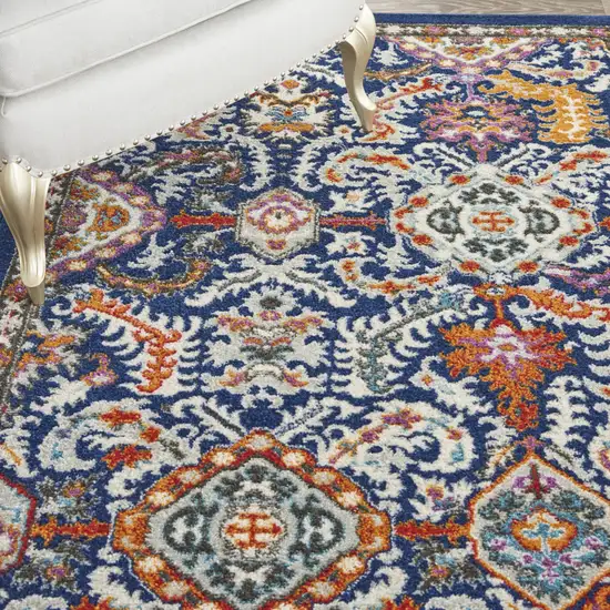 Blue And Ivory Oriental Area Rug Photo 8