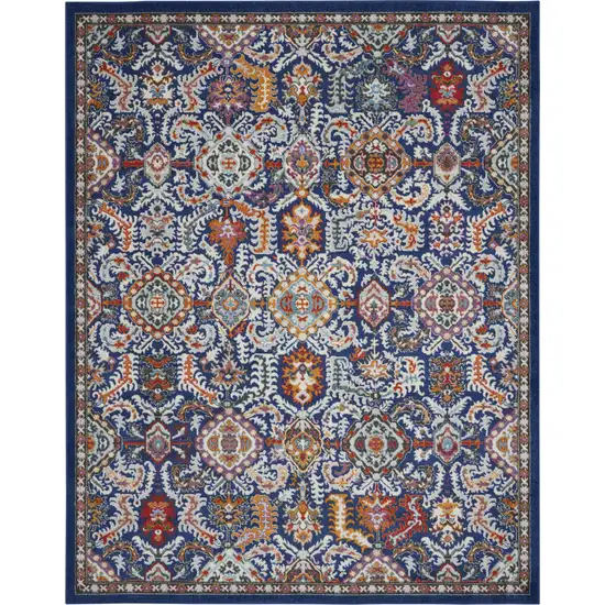 Blue And Ivory Oriental Area Rug Photo 1