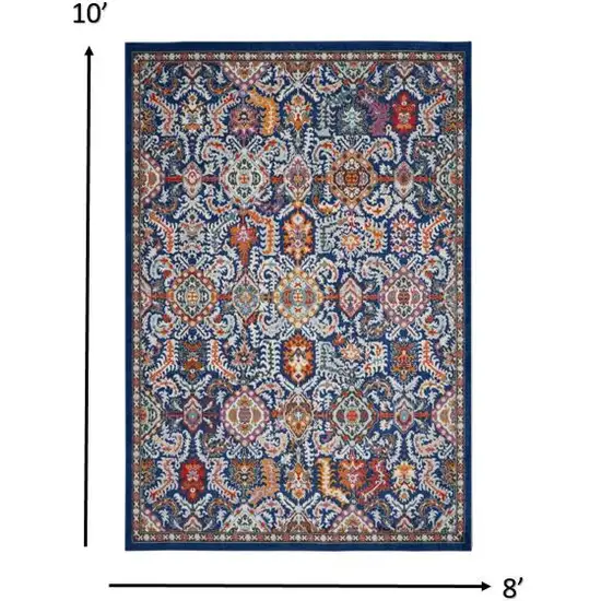 Blue and Gold Intricate Area Rug Photo 6