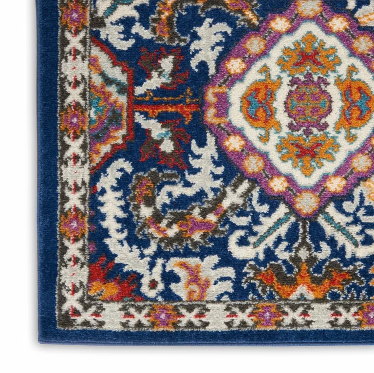 Blue and Gold Intricate Area Rug Photo 5