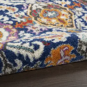 Photo of Blue and Gold Intricate Scatter Rug