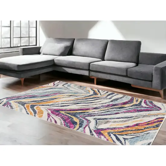 Blue And Gold Camouflage Dhurrie Area Rug Photo 1
