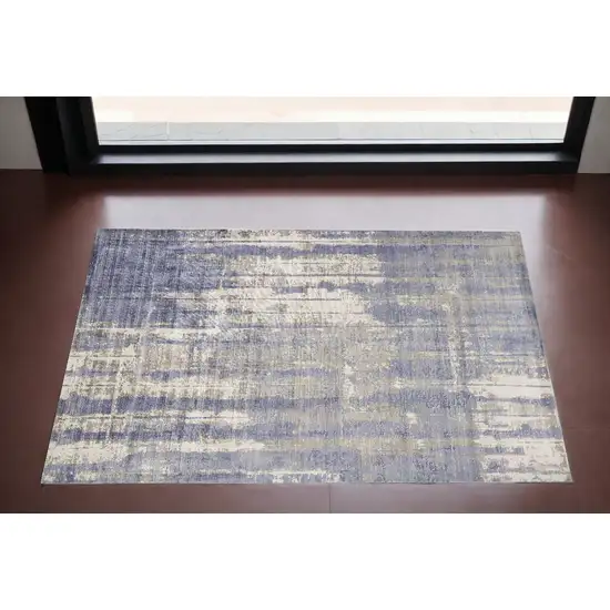 Blue and Gray Abstract Area Rug Photo 1