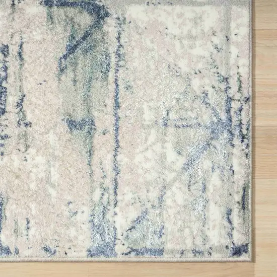 Blue and Gray Abstract Area Rug Photo 6