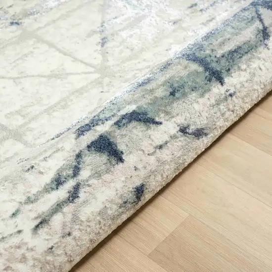 Blue and Gray Abstract Area Rug Photo 9