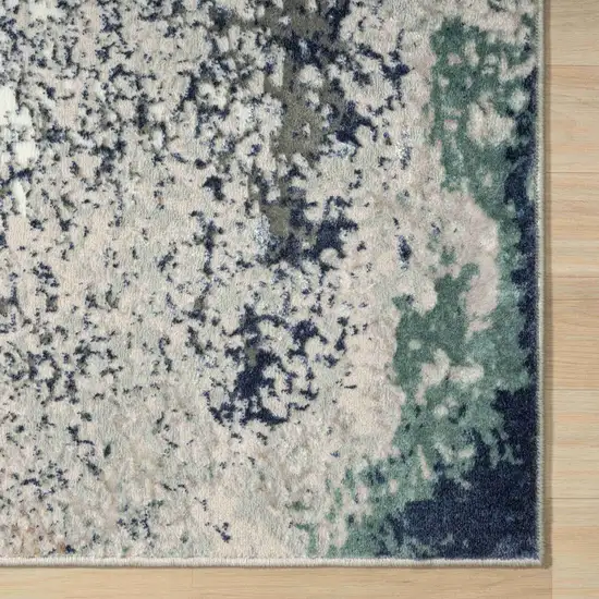 Blue and Gray Abstract Area Rug Photo 7