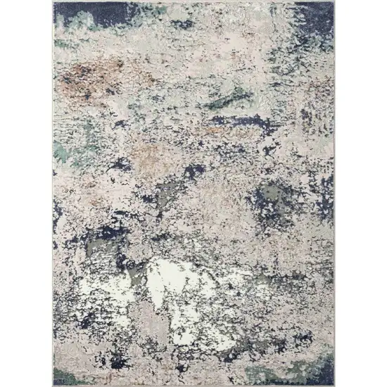 Blue and Gray Abstract Area Rug Photo 4