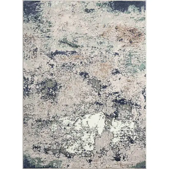 Blue and Gray Abstract Area Rug Photo 2