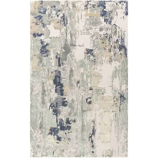 Blue and Gray Abstract Area Rug Photo 1