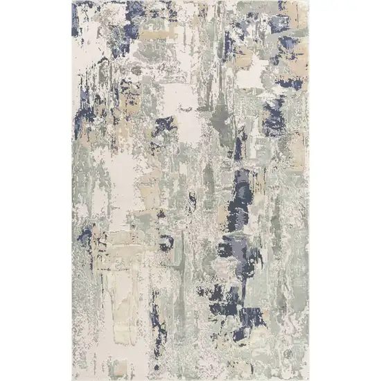 Blue and Gray Abstract Area Rug Photo 7