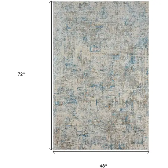 Blue and Gray Abstract Area Rug Photo 3